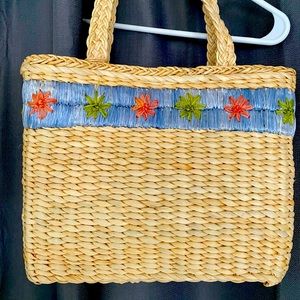 Etienne Aigner straw tote bag